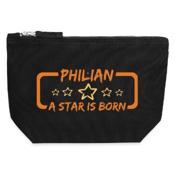 Philian as a gift - Canvas Zip Pouch 12 x 13 cm - black - Front