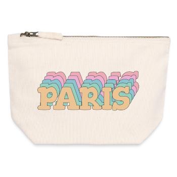 Paris – Pastel Typo & City Flair - Canvas Zip Pouch 12 x 13 cm - nature - Front