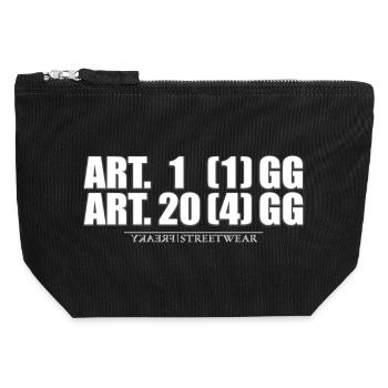 Article 1& Article 20 - Canvas Zip Pouch 12 x 13 cm - black - Front
