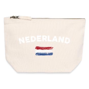 Netherlands Flag Brushstroke - Canvas Zip Pouch 12 x 13 cm - nature - Front