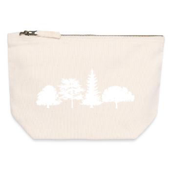 Baum Eiche Birke Fichte Mischwald Symbol Logo icon - Canvas Reißverschluss-Täschchen (12 x 13 cm) - Naturweiß - Vorne