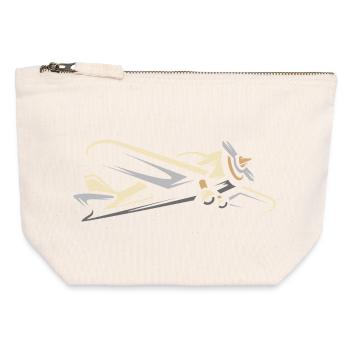 Kleinflugzeug Symbol - Piloten und Fliegerei Icon - Canvas Reißverschluss-Täschchen (12 x 13 cm) - Naturweiß - Vorne