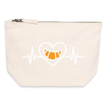 Croissant Coeur Gourmet Breakfast - Canvas Zip Pouch 12 x 13 cm - nature - Front