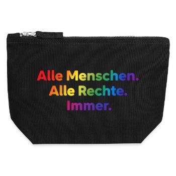 All People All Rights Always Statement - Canvas Zip Pouch 12 x 13 cm - black - Front