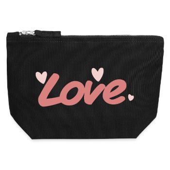 Love Pink Kalligraphie-Pinsel - Canvas Reißverschluss-Täschchen (12 x 13 cm) - Schwarz - Vorne