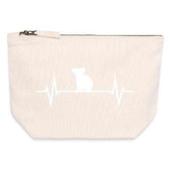 Koala ECG Heartbeat Love - Canvas Zip Pouch 12 x 13 cm - nature - Front