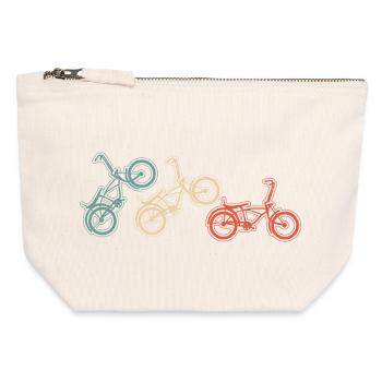 BMX Bike Moves Graphic in Vintage Style - Canvas Zip Pouch 12 x 13 cm - nature - Front