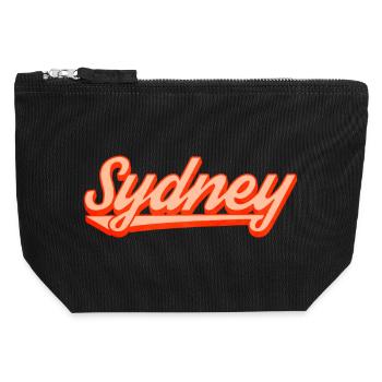 Sydney Retro Script Logo - Canvas Reißverschluss-Täschchen (12 x 13 cm) - Schwarz - Vorne
