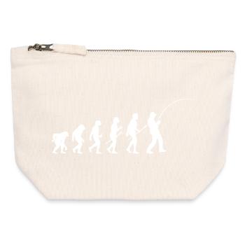 Evolution Angler Silhouette - Canvas Reißverschluss-Täschchen (12 x 13 cm) - Naturweiß - Vorne