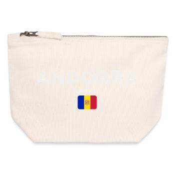 Flag of Andorra, Andorran pride - Canvas Zip Pouch 12 x 13 cm - nature - Front