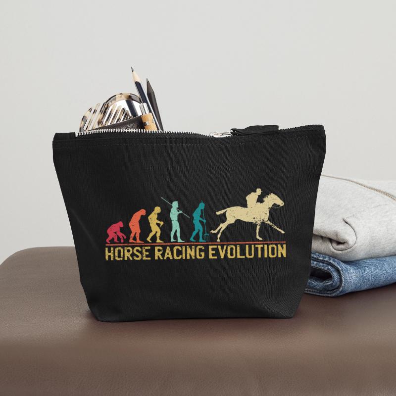 Conception de l'évolution des courses de chevaux Pochette zippée en toile 12 x 13 cm