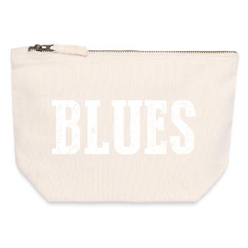 Vintage Blues Typography Design - Canvas Zip Pouch 12 x 13 cm - nature - Front