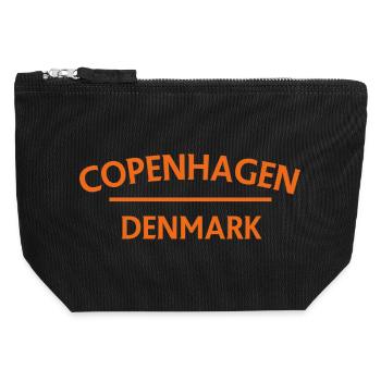 Copenhague – Danemark Textdesign - Pochette zippée en toile 12 x 13 cm - noir - Devant