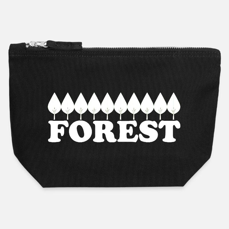 Forest - Canvas Zip Pouch 12 x 13 cm - black