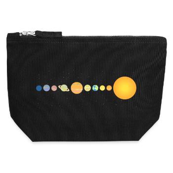 Série Planètes du Système Solaire Minimaliste - Pochette zippée en toile 12 x 13 cm - noir - Devant