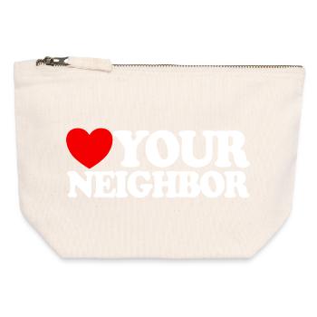 Charity – Christian Faith – Jesus - Canvas Zip Pouch 12 x 13 cm - nature - Front