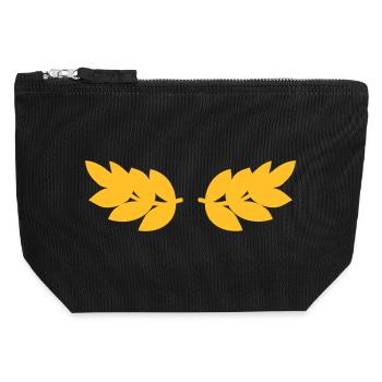 Lorbeerkranz Gold - Canvas Zip Pouch 12 x 13 cm - black - Front