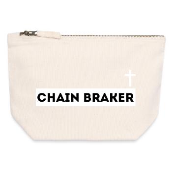 'Chainbreaker' – Faith-Based Clothes -Christianity - Canvas Zip Pouch 12 x 13 cm - nature - Front