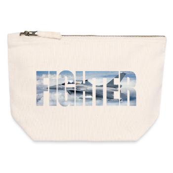 Fighter F-16 Fighting Falcon - Canvas Reißverschluss-Täschchen (12 x 13 cm) - Naturweiß - Vorne