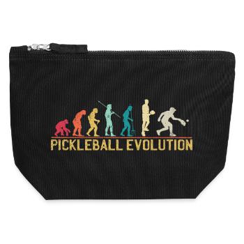 Pickleball Evolution Progression Design - Canvas Reißverschluss-Täschchen (12 x 13 cm) - Schwarz - Vorne