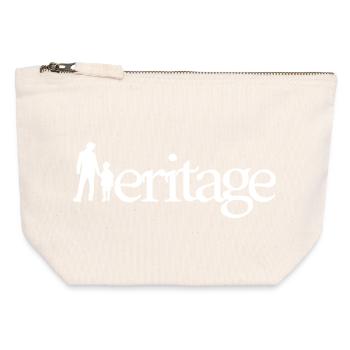 HÉRITAGE ! (famille, papa, maman, enfants)  - Pochette zippée en toile 12 x 13 cm - blanc naturel - Devant