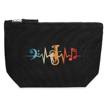 Euphonium Herzschlag Blasmusik Musiker - Canvas Reißverschluss-Täschchen (12 x 13 cm) - Schwarz - Vorne