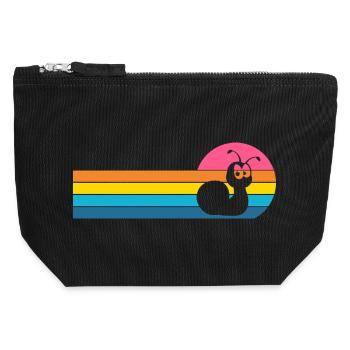 snail - Canvas Zip Pouch 12 x 13 cm - black - Front