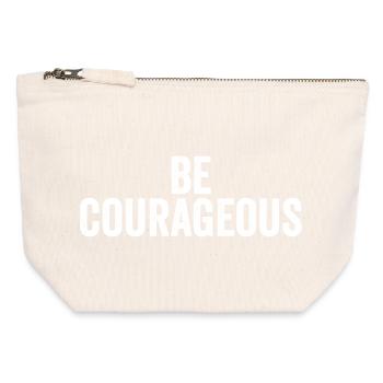 Be Courageous Joshua 1:9 Christ Jesus - Canvas Zip Pouch 12 x 13 cm - nature - Front