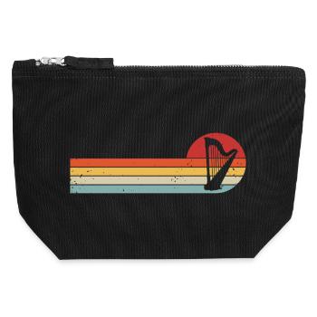 Harp Harpist Harpist Retro Harps - Canvas Zip Pouch 12 x 13 cm - black - Front