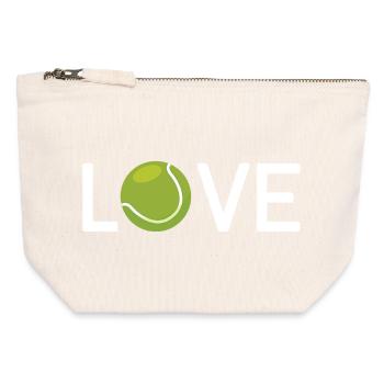 Tennis-Liebhaber - Canvas Reißverschluss-Täschchen (12 x 13 cm) - Naturweiß - Vorne