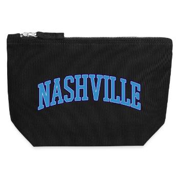 Nashville Varsity Schriftzug - Canvas Reißverschluss-Täschchen (12 x 13 cm) - Schwarz - Vorne