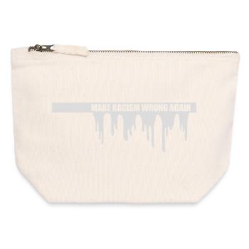 Rendre le racisme répréhensible - Pochette zippée en toile 12 x 13 cm - blanc naturel - Devant