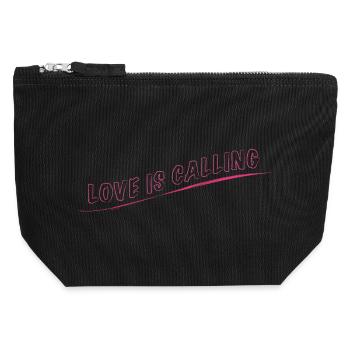 love is calling - Canvas Reißverschluss-Täschchen (12 x 13 cm) - Schwarz - Vorne