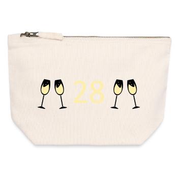 28th Birthday 28 Years Anniversary 28 Years Number 28 - Canvas Zip Pouch 12 x 13 cm - nature - Front