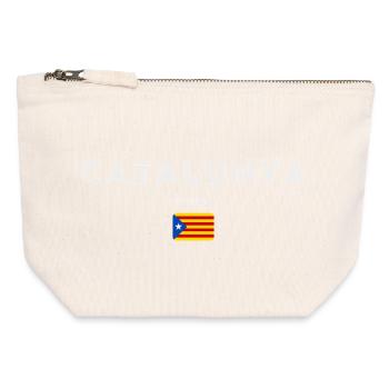 Flag of Catalonia, Catalan pride - Canvas Zip Pouch 12 x 13 cm - nature - Front