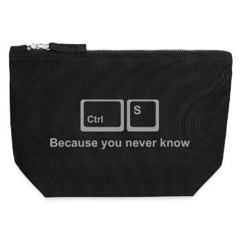 Ctrl S Shirt – Save It Nerd Humor for Developers - Canvas Reißverschluss-Täschchen (12 x 13 cm) - Schwarz - Vorne