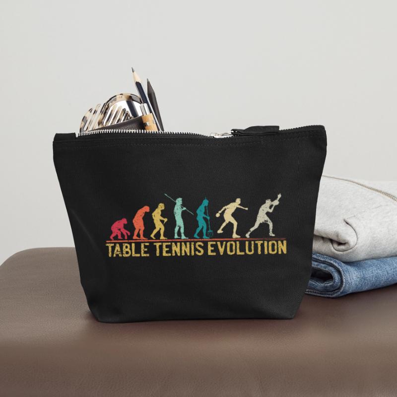 Table Tennis Evolution Progression Design Canvas Zip Pouch 12 x 13 cm