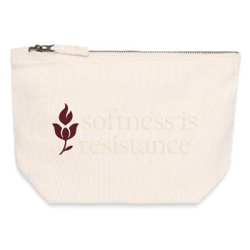 Style de vie féminin élégant, doux - Pochette zippée en toile 12 x 13 cm - blanc naturel - Devant