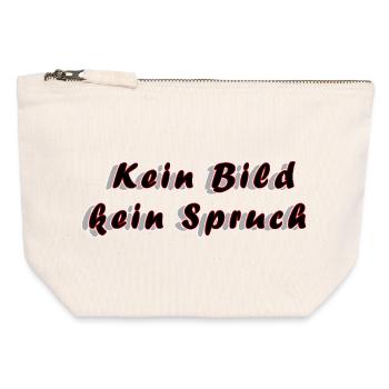 Kein Bild kein Spruch – Anti‑Spruch Minimalismus - Canvas Reißverschluss-Täschchen (12 x 13 cm) - Naturweiß - Vorne