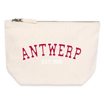 Antwerpen gegründet 1986 - Canvas Reißverschluss-Täschchen (12 x 13 cm) - Naturweiß - Vorne