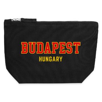 Budapest City Pride Varsity - Canvas Reißverschluss-Täschchen (12 x 13 cm) - Schwarz - Vorne