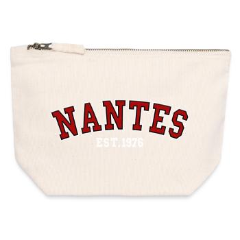 Nantes fondée en 1976 - Pochette zippée en toile 12 x 13 cm - blanc naturel - Devant