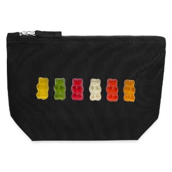 Gummibären - Canvas Reißverschluss-Täschchen (12 x 13 cm) - Schwarz - Vorne