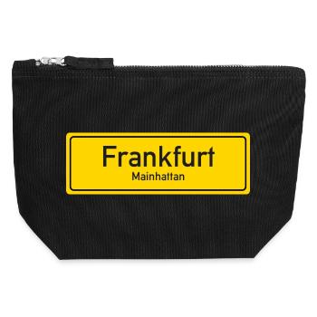 Frankfurter Ortsschild Deutschland - Canvas Reißverschluss-Täschchen (12 x 13 cm) - Schwarz - Vorne