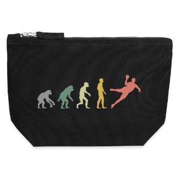 Retro Evolution Handball Icon Couleurs Sports Logo - Pochette zippée en toile 12 x 13 cm - noir - Devant