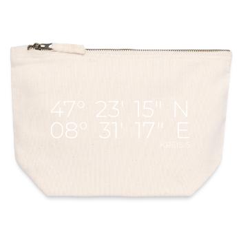 Coordonnées District 5 Zurich - Pochette zippée en toile 12 x 13 cm - blanc naturel - Devant