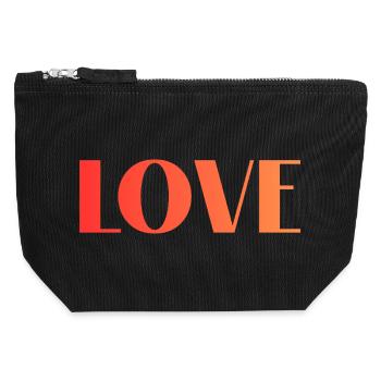 LOVE Liebe Schrift Gradient Typo in Rot Orange - Canvas Reißverschluss-Täschchen (12 x 13 cm) - Schwarz - Vorne