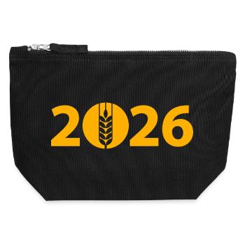 Weizen 2026, Ernte 2026, Landwirt 2026 - Canvas Reißverschluss-Täschchen (12 x 13 cm) - Schwarz - Vorne