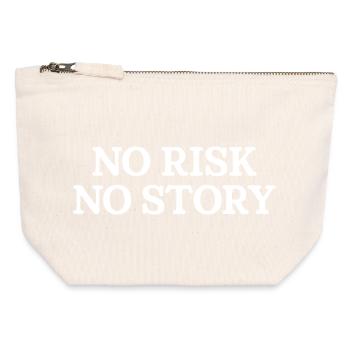 No Risk No Story - Canvas Reißverschluss-Täschchen (12 x 13 cm) - Naturweiß - Vorne