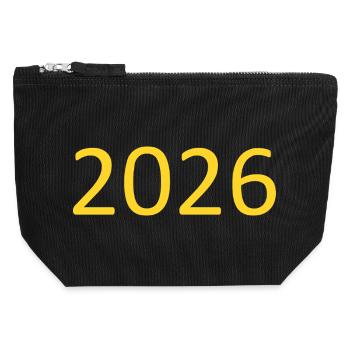 2026 Yellow Template Personalize - Canvas Zip Pouch 12 x 13 cm - black - Front